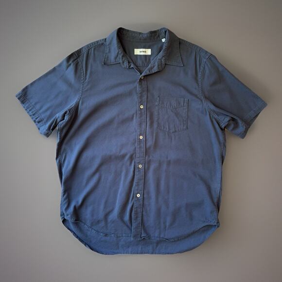 Buck Mason Shirt 2XL Blue Cotton Rayon Short Sleeve Button Up New York - Picture 1 of 9